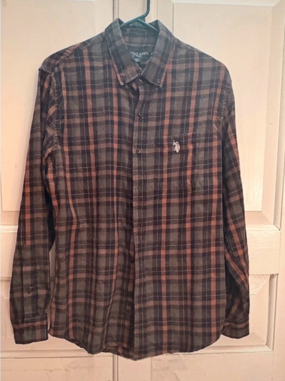 US Polo Association Brown Plaid Flannel Shirt / Mens size small